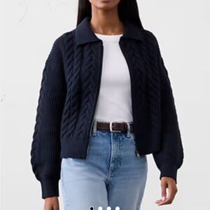 Banana Republic Dark Blue Cable Knit Sweater